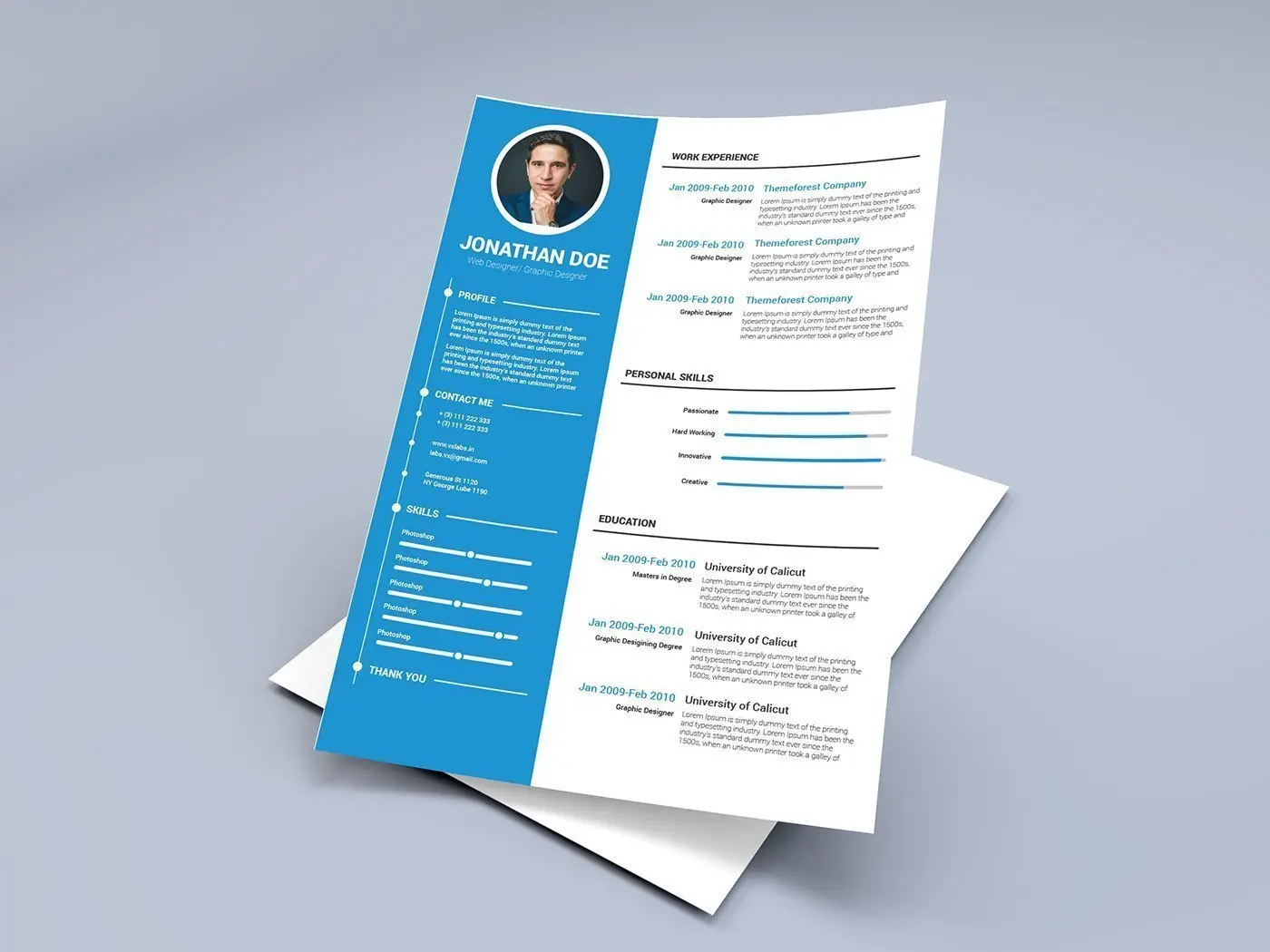 Graphic design - free resume template