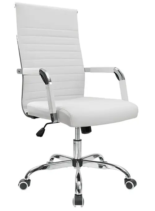 Furmax Ribbed Office Chair High White