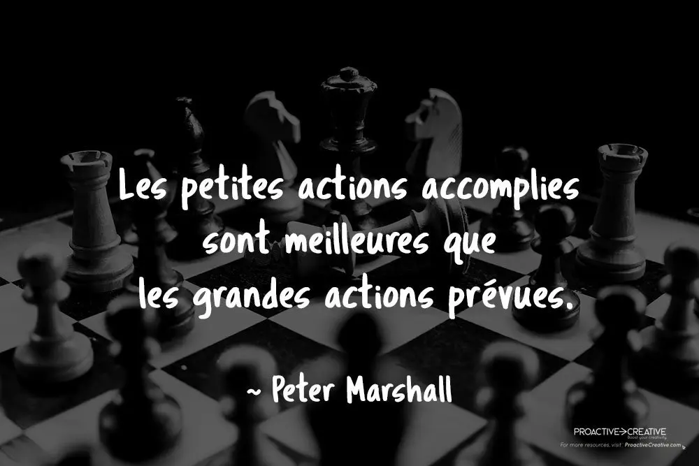 Citation sur l'action - agir - Peter Marshall