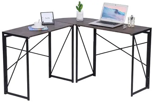 Foldable corner computer desk
