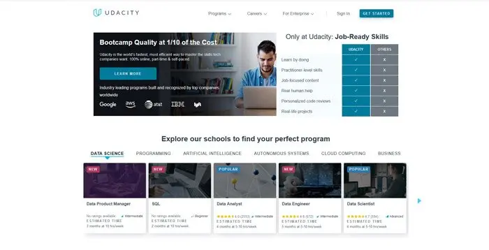 Udacity - Best alternatives to Udemy