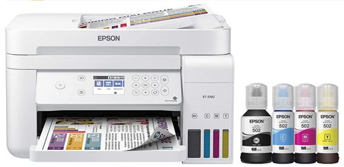 Meilleure imprimante avec réservoir d'encre - Epson EcoTank ET-3760 Wireless Color All-in-One