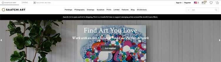 Saatchi - meilleurs sites d'affiliation pour l'arts et l'artisanat