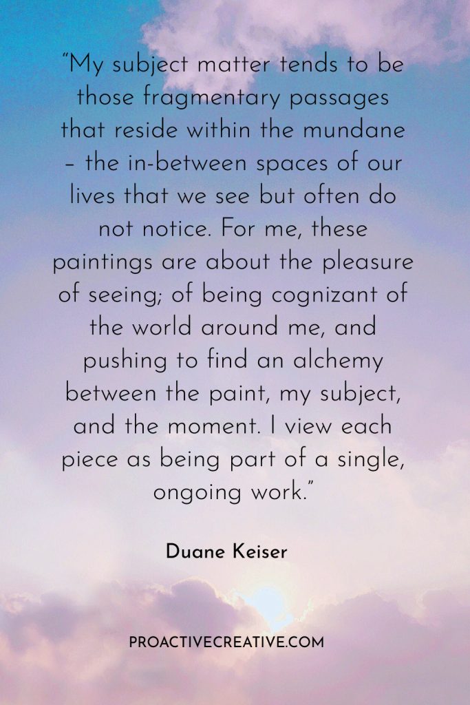 Artist statement example Duane Keiser