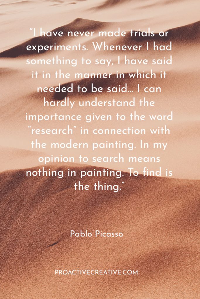 Artist statement example Pablo Picasso