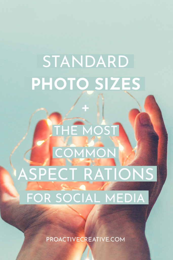 Standard photo size and aspect ratios