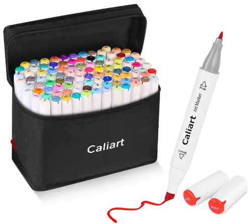 Caliart 100 Colors Artist Alcohol Markers Dual Tip Art Markers. Les meilleurs marqueurs d'art à double pointe