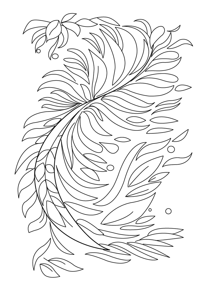 Free abstract coloring plant drawing
