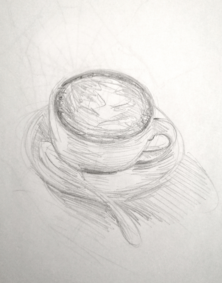 a coffee cup drawing idea
