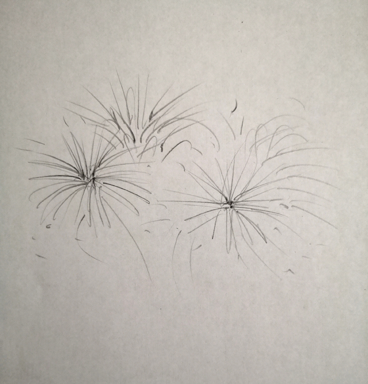 drawing idea fireworks