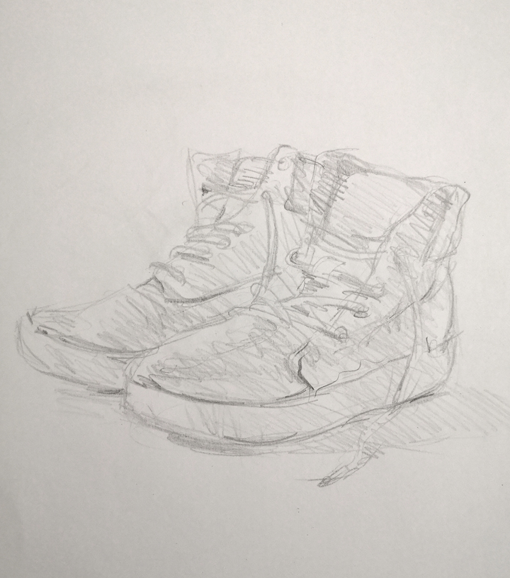 a pain of shoes drawing ideas