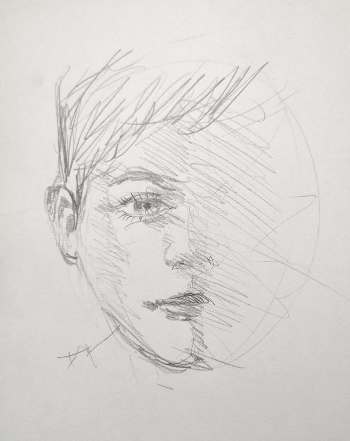 a self-portrait drawing idea