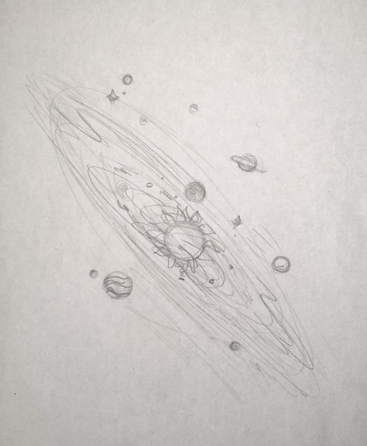 idée de dessin facile Les planètes (l'espace)