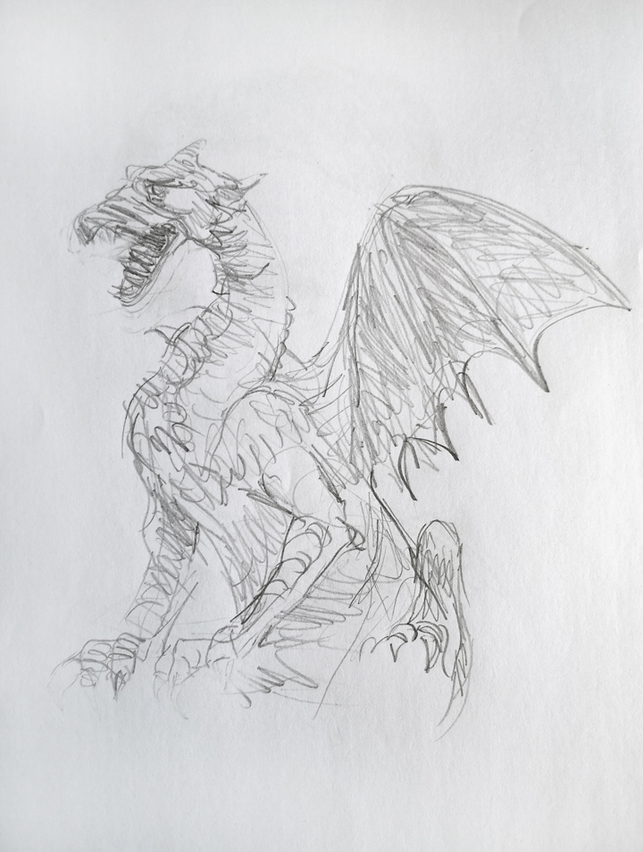 Des choses à dessiner quand on s'ennuie - Un dragon