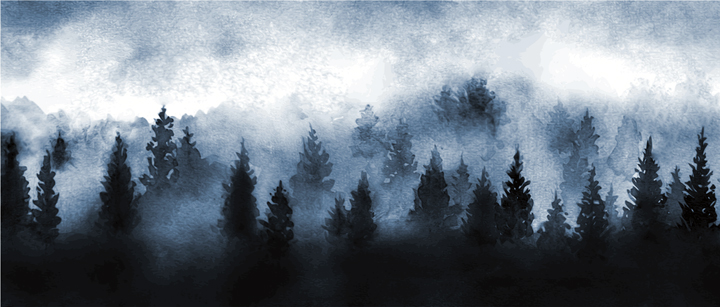 misty forest watercolor idea