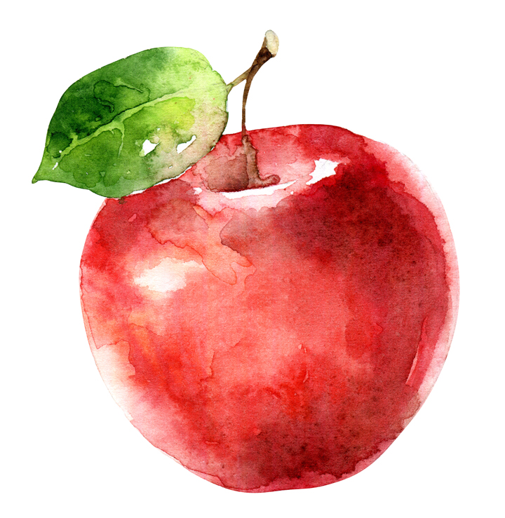 apple watercolor idea