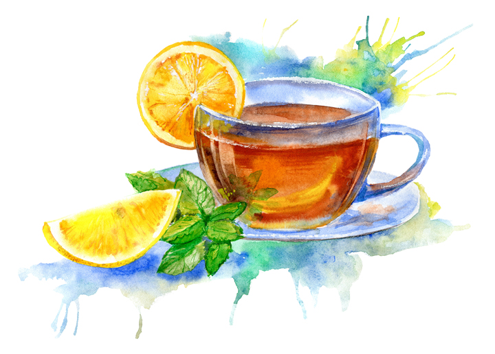 cup of tea watercolor idea