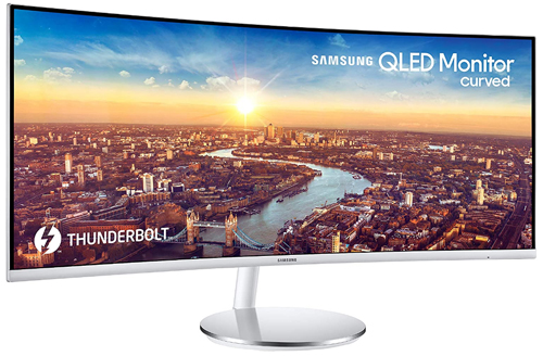 If you’re a serious gamer, the Samsung J791 is one of the best options for you. It has a stunning QHD display and, even better, a super-fast 100Hz refresh rate.

Just like the LG monitor above, this has a curved design and measures 34 inches. So, it’s best suited if you have a large desk and want dazzling image quality. With the QLED display, you get rich, accurate colors and deep blacks.