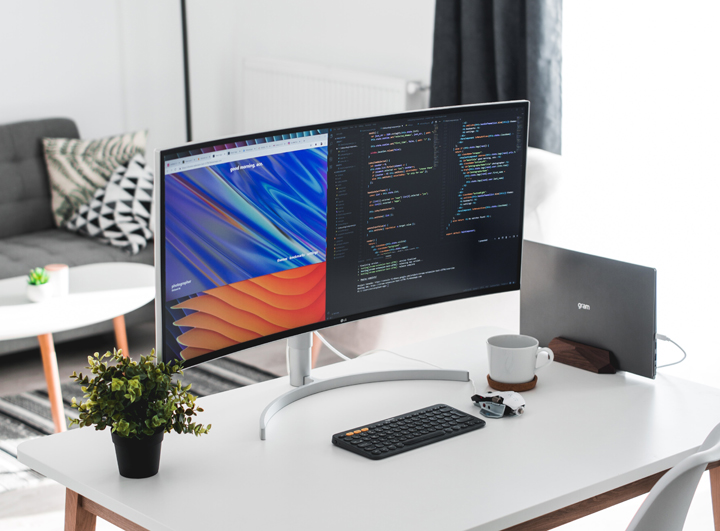 An ultrawide monitor could transform your working experience. It’s the perfect tool to boost your creativity and improve your workflow. It allows you to run several windows side by side, so you don’t need to keep flicking back and forth. So, it’s ideal for photo and video editing, design, illustration, and even regular admin. 