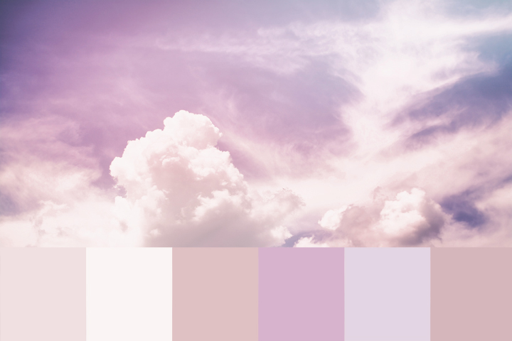 pastel pink and white color palette