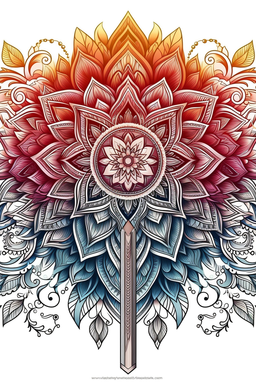 A mandala with a key in the center.