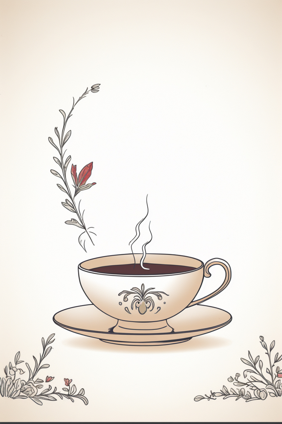 A cup of coffee with flowers vector | price 1 credit usd $1.