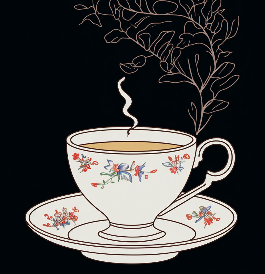 An image of a tea cup with the words tv2.