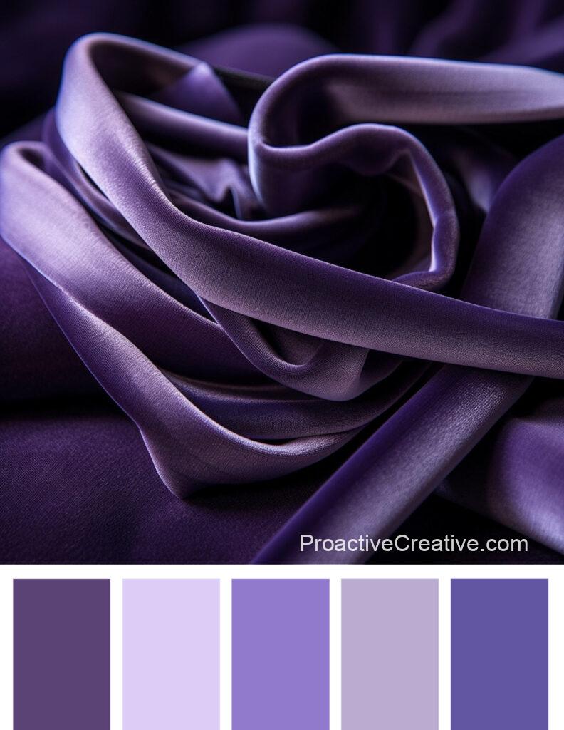 A close up of a purple satin fabric.