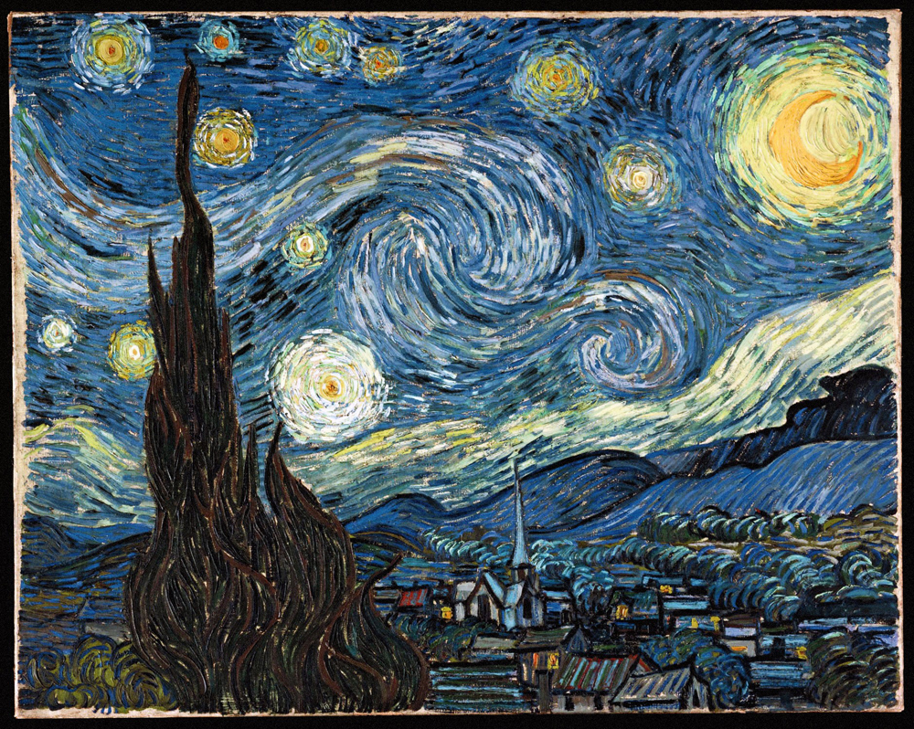 A painting of a starry night.