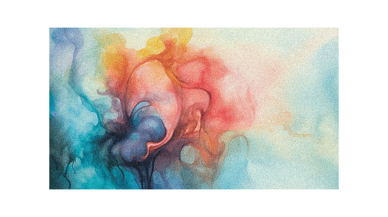 A watercolor painting of a colorful abstract painting.