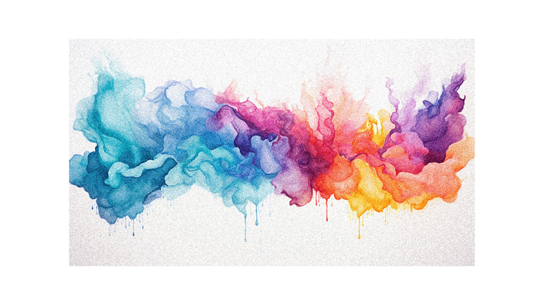 A colorful watercolor painting on a white background.