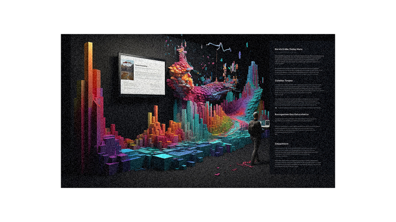 A colorful display with a black background.
