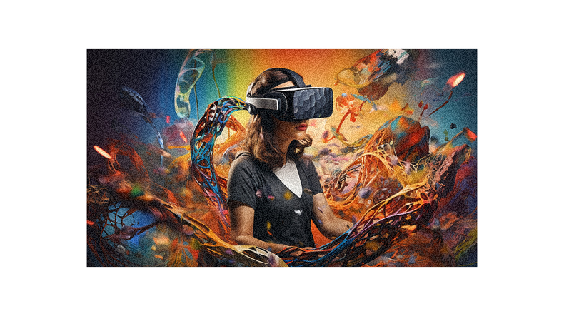 An image of a woman wearing a vr headset.