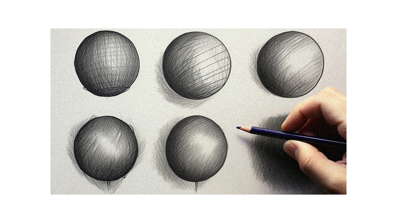 A person is drawing a bunch of eggs with a pencil.