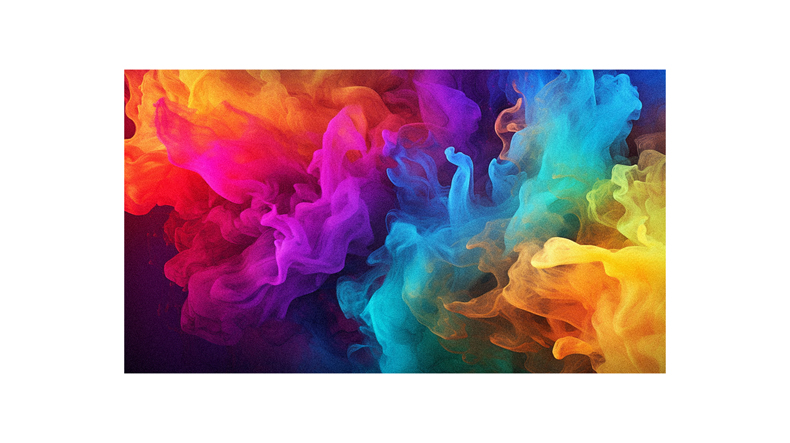 An image of colorful smoke on a black background.