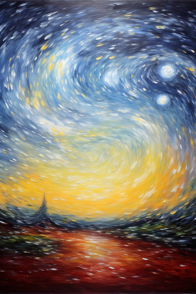 A painting of a starry sky.