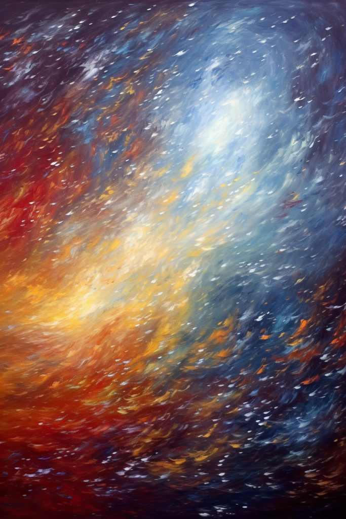An abstract painting of a starry sky.