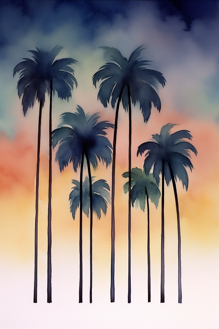 A group of palm trees.