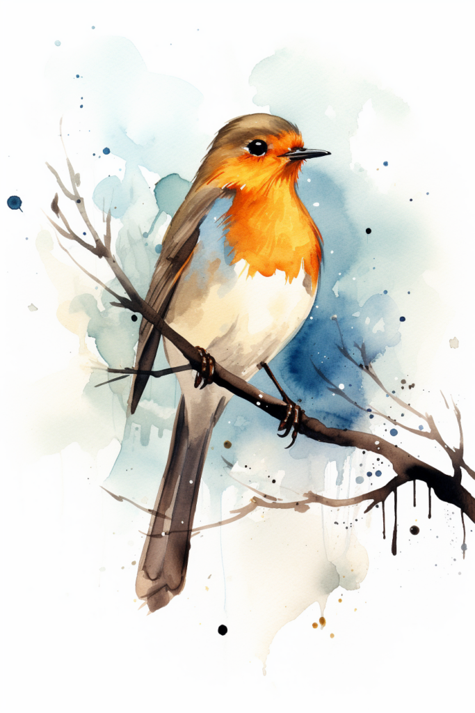 An illustration of a bird sitting on a branch.