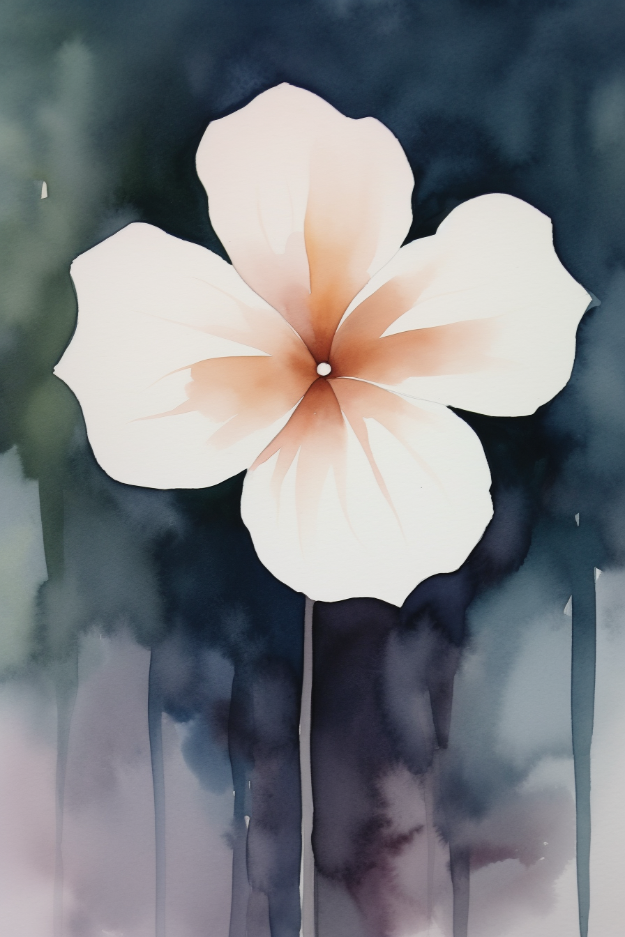 A watercolor painting of a flower.