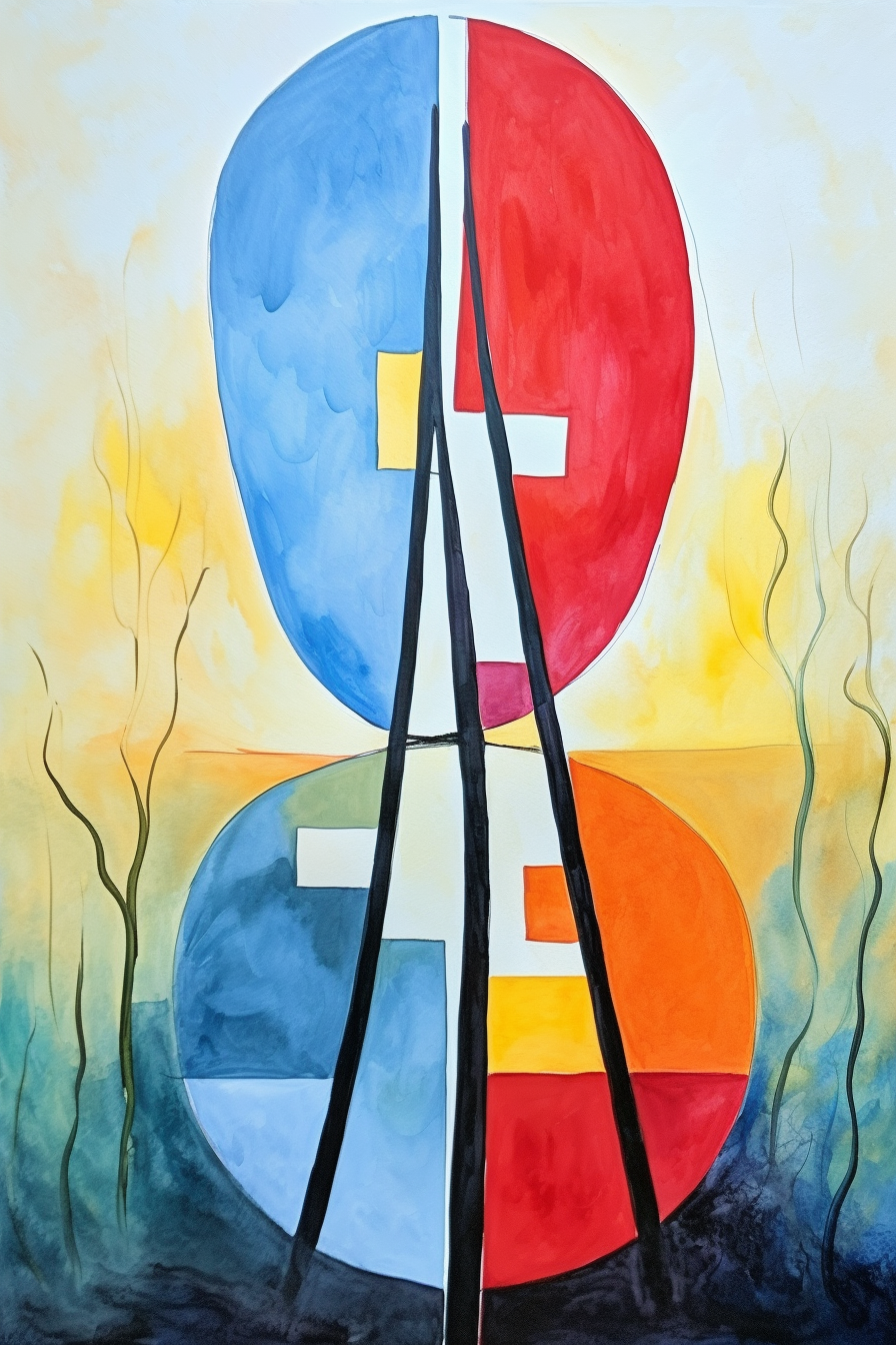 A painting of a colorful abstract painting.