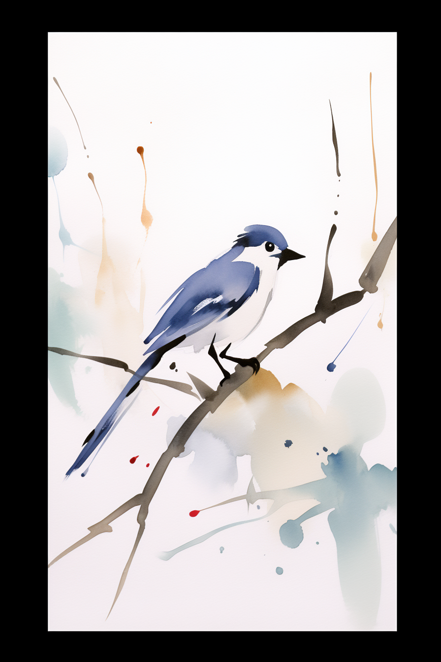 A blue bird sitting on a branch.