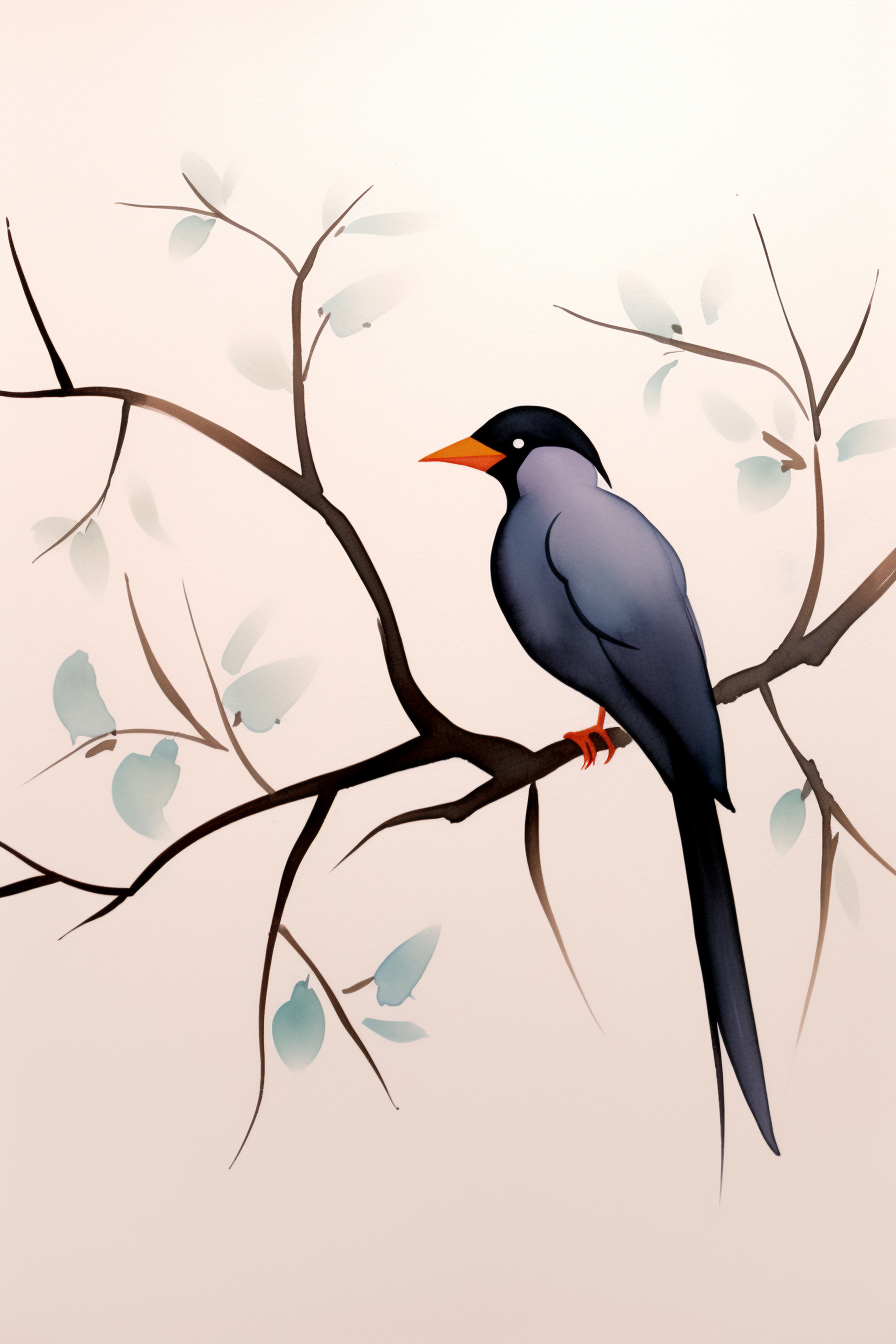 A bird is sitting on a branch.