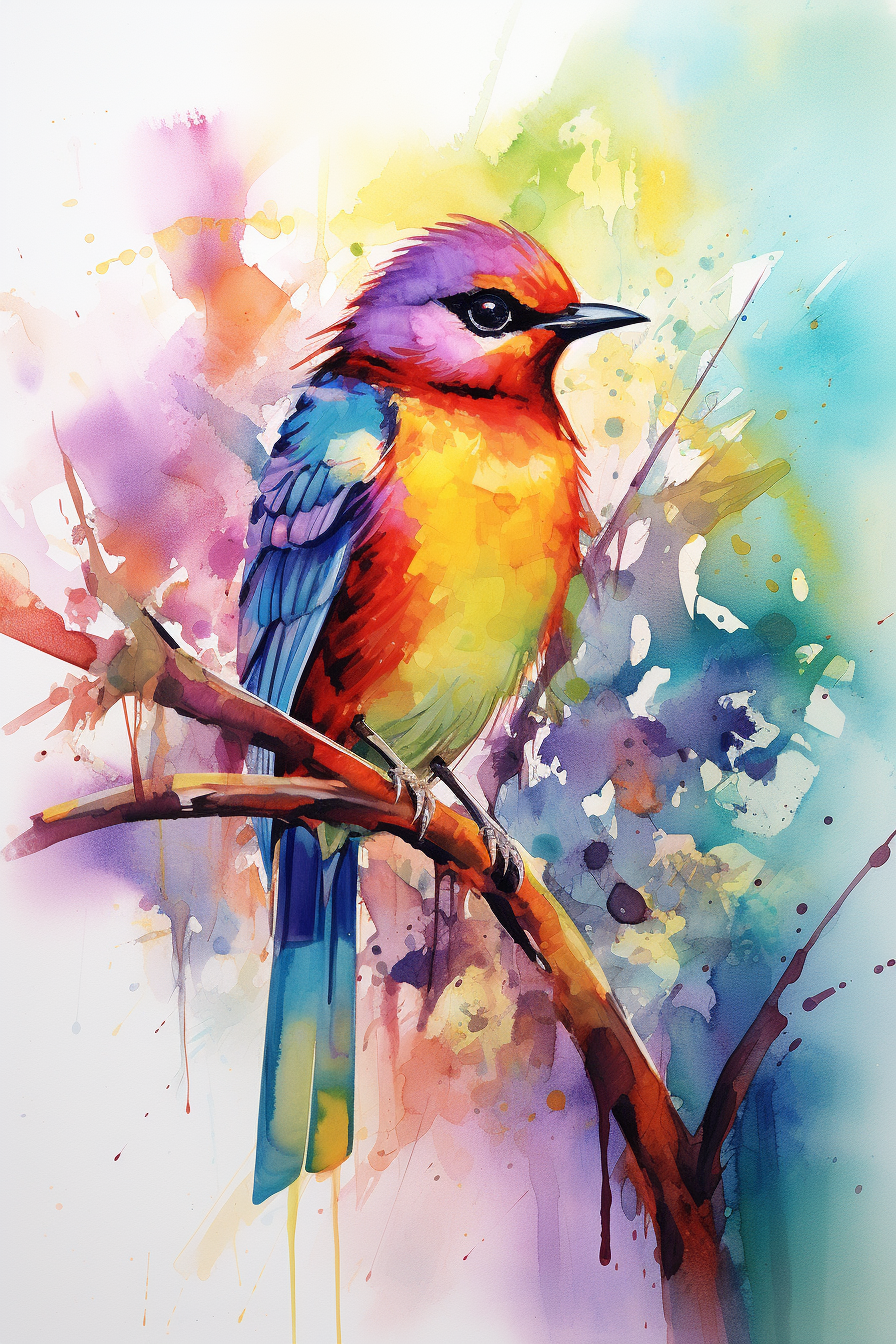 A colorful bird sitting on a branch.