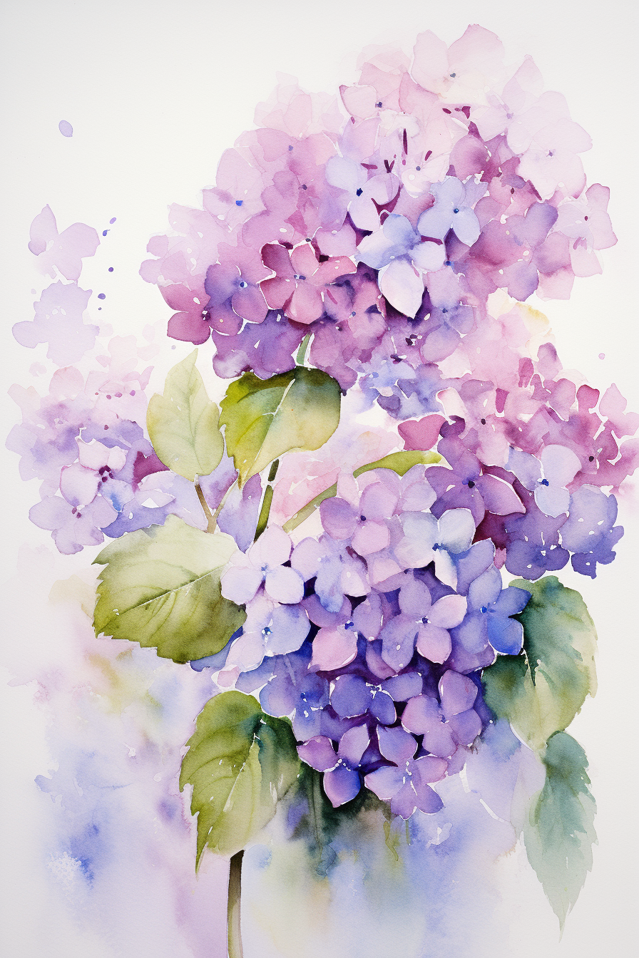 A watercolor painting of purple flowers.