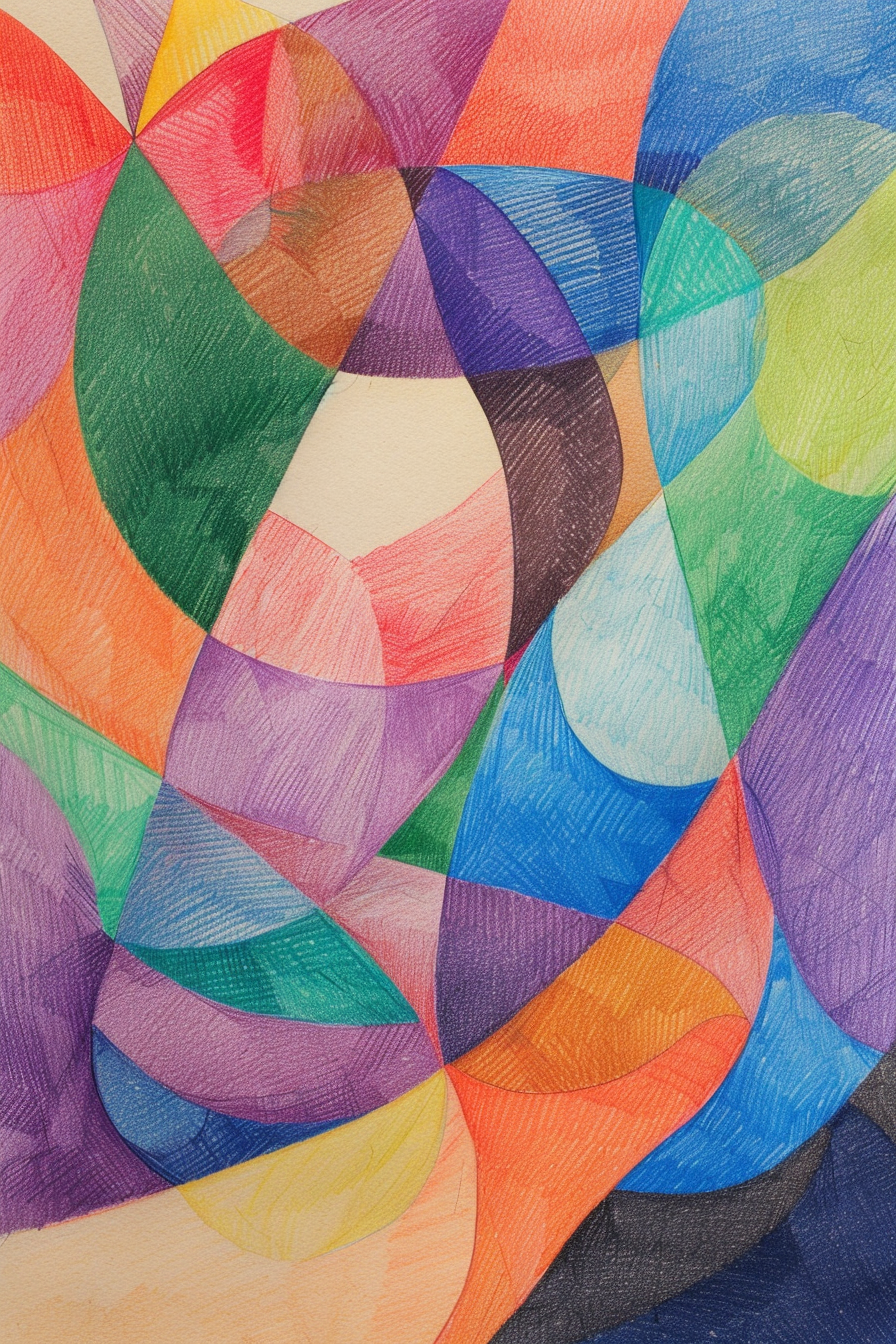 A watercolor painting of a colorful abstract design.