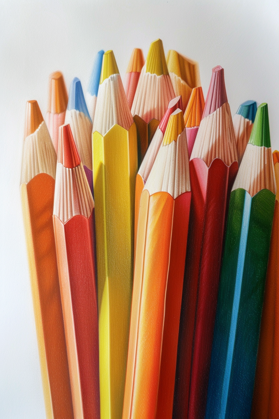 A painting of a bunch of colored pencils.